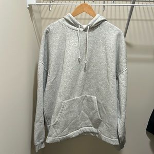 Skims Long Fleece Hoodie Medium Light Heather Grey New with Tags